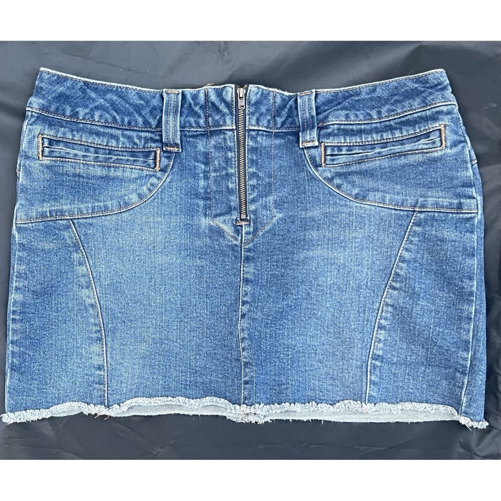 Vintage Y2K American Eagle Micro Mini Denim Skirt NO HOLES Size 10